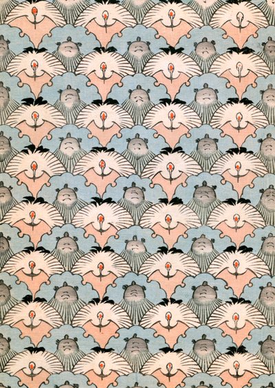 朱鹮和蝙蝠的木版画 作者 Japanese School