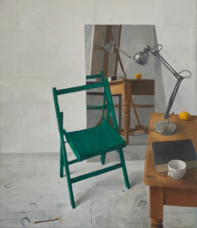 工作室内部，2016 年（布面油画） 作者 贾森·莱恩