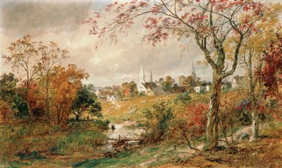 秋天风景，Saugerties，1886年 作者 贾斯珀·弗朗西斯·克罗普西