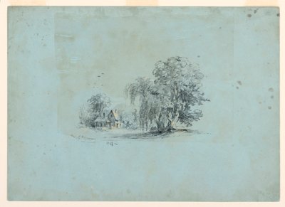 素描，乡村风景，1847 年 作者 贾斯珀·弗朗西斯·克罗普西