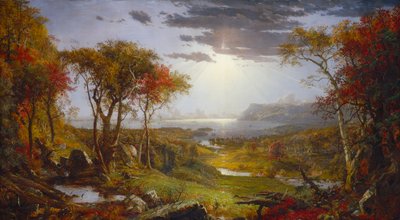 在哈德逊河，1860年 作者 贾斯珀·弗朗西斯·克罗普西