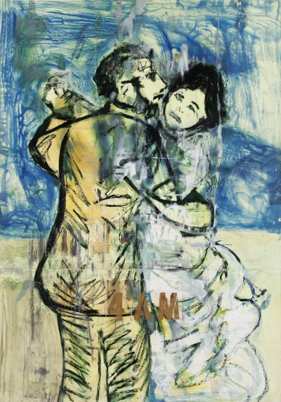 凌晨 4 点，2012 年（水彩纸上的混合媒介，裱在面板上，背面印有食谱） 作者 杰·巴特勒