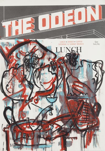 黄焖肉，2012 年（水彩纸上的混合媒介，裱在面板上，背面印有食谱） 作者 杰·巴特勒