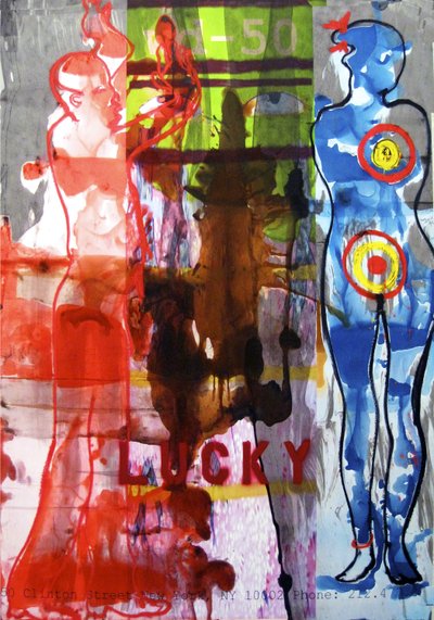 幸运》，2010 年（水彩纸上的混合媒介，裱在面板上，背面印有食谱） 作者 杰·巴特勒
