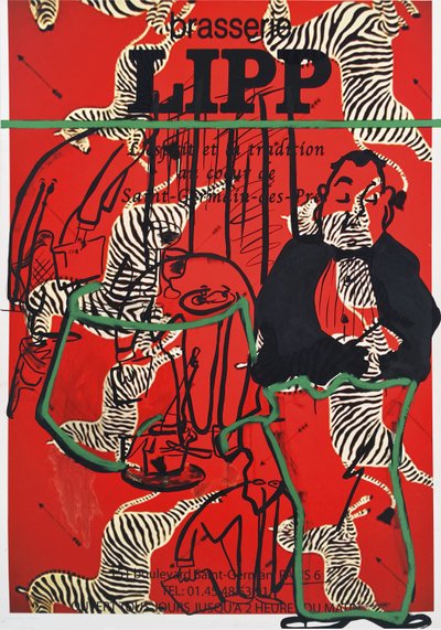 V.O.P.（非常老的人），2016（水彩纸上的混合媒介，裱在面板上，背面有食谱） 作者 杰·巴特勒