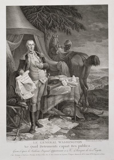 华盛顿将军，Noel Le Mire（1724-1801）刻的捷克文没有任何损坏c。 1785年（雕刻） 作者 让·巴蒂斯特（后）勒潘