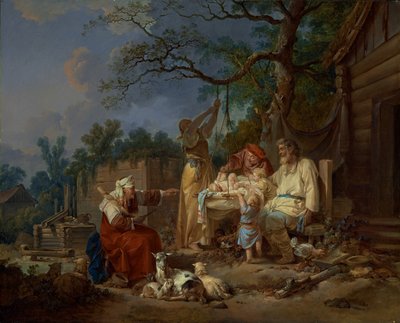 俄罗斯摇篮》，约 1764-1765 年（布面油画） 作者 Jean-Baptiste Le Prince