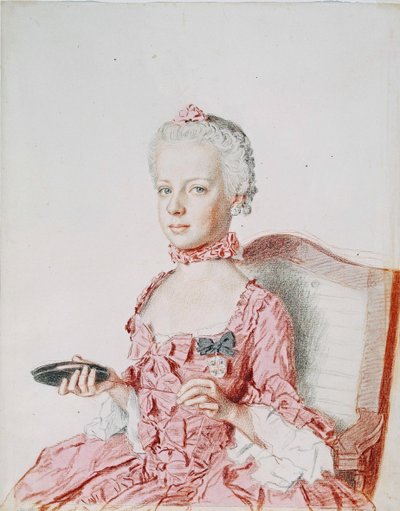 奥地利大公夫人玛丽-安托瓦内特 - 让-艾蒂安-利奥塔尔（1702-1789 年）。纸上铅笔、水彩、粉彩 作者 让·埃蒂安·利奥塔