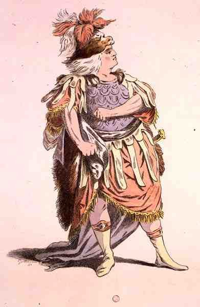萨拉钦先生在让-拉辛（1639-99）的《菲德勒》中扮演特修斯，A. Guillaumot Fils的传真（彩色雕刻）。 作者 让·弗朗索瓦（Jean Francois）
