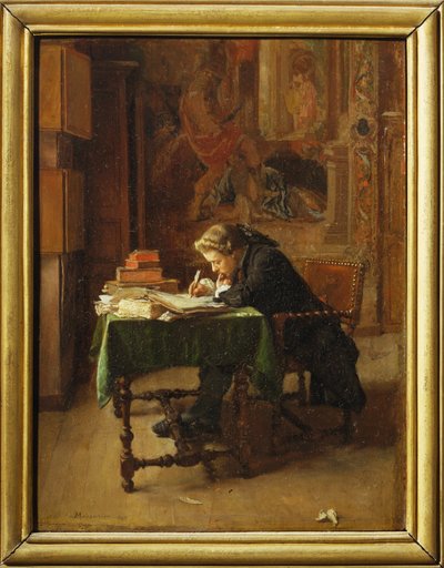 Jeune homme travaillant - 工作的年轻人... 作者 让·路易斯·欧内斯特·迈森尼尔