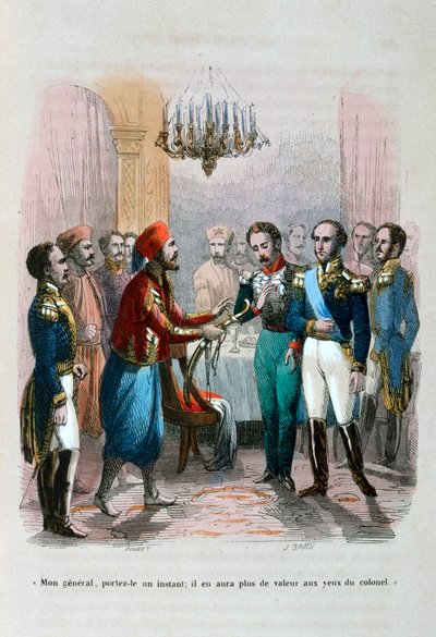 易卜拉欣·帕恰（Ibrahim Pacha）和法多瓦上校之间的会面，1828年，1847年 作者 让·阿道夫·博斯