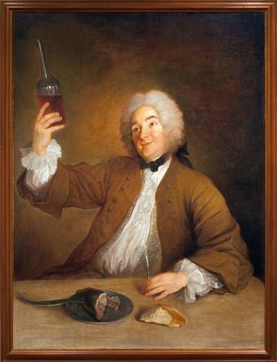 阿塔盖特侯爵的饮酒者。Alexis Grimou（1680-1733）的画作，布面油画 作者 让·亚历克西斯·格里莫