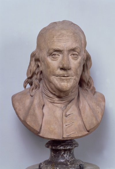 本杰明富兰克林的胸围（1706-90）1778（兵马俑）（另见102249） 作者 Jean-Antoine Houdon