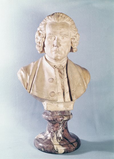 Jean-Jacques Rousseau的半身像（1712-78）（大理石） 作者 Jean Antoine Houdon