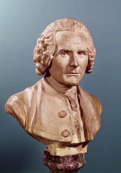 Jean-Jacques Rousseau的半身像（1712-78）（兵马俑） 作者 Jean Antoine Houdon