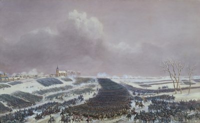 埃劳战役，1807年2月8日（纸上水彩）。 作者 让·安托万·西缅堡