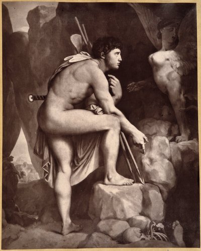 Oedipus with Sphinx according to Ingres. 作者 让·奥古斯特·多米尼克（后）因格莱斯