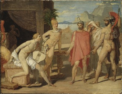 Achilles Receiving the Ambassadors of Agamemnon - Achilles Receiving the Ambassadors of Agamemnon，安格尔，让·奥古斯特·多米尼克 (1780-1867)。 木头上的油 作者 让·奥古斯特·多米尼克·英格里斯