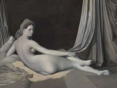 格里萨耶（Grisaille）的Odalisque 1824-34。 作者 让·奥古斯特·多米尼克·英格里斯