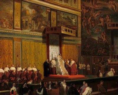 西斯廷教堂的庇护七世教皇。 1814年 作者 让·奥古斯特·多米尼克·英格里斯