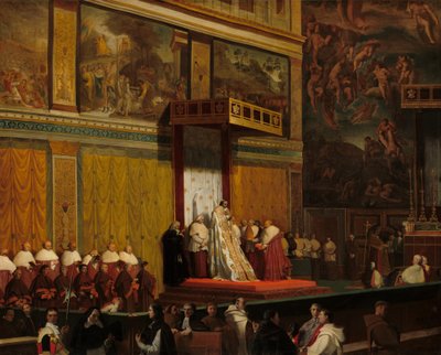 教皇皮乌斯七世在西斯廷教堂，1814年。 作者 让·奥古斯特·多米尼克·英格里斯