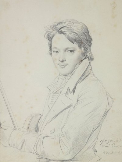 作曲家奥古斯特-马蒂厄-潘瑟隆1796-1859年的肖像，1815-1818年。 作者 让·奥古斯特·多米尼克·英格里斯