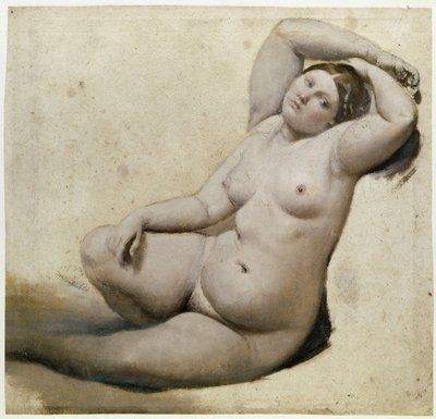 Study for the Turkish bath: The Woman with the Three Arms - Painting by Jean Auguste Dominique Ingres (1780-1867) oil on paper, 25x26 cm, circa 1860. Montauban, Musee Ingres 作者 让·奥古斯特·多米尼克·英格里斯
