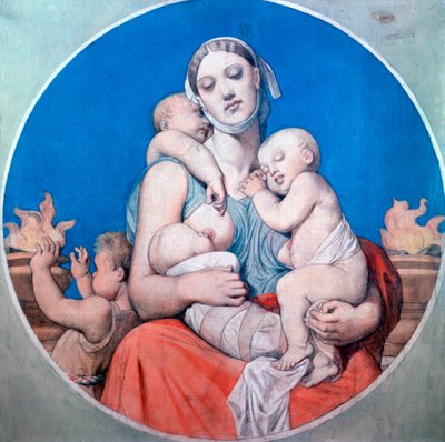 在Chapelle Saint Ferdinand中研究彩色玻璃，1833年 作者 让·奥古斯特·多米尼克·英格里斯