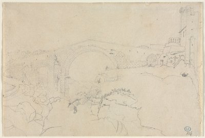 19世纪上半叶在伏尔奇的Ponte dellAbbadia。 作者 让·奥古斯特·多米尼克·英格里斯