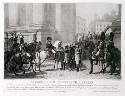 1806年10月拿破仑进入柏林，由路易斯-让-阿莱（1762-1833）雕刻（石印）。 作者 让·巴蒂斯特（后）Debret