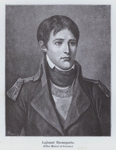 Napoleon Bonaparte as a young lieutenant of artillery, c1785 (litho) 作者 让·巴蒂斯特（后）格鲁兹