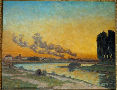 伊夫里的夕阳 让-巴蒂斯特-阿尔芒-纪尧姆(1841-1927)的画作 19世纪 太阳。0,65x0,81米 巴黎，奥赛博物馆 作者 让·巴蒂斯特·阿曼德·纪尧姆