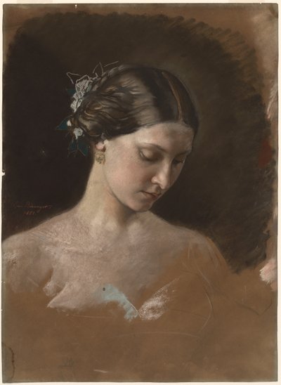 妇女肖像》，约 1889-1899 年（粉彩画） 作者 让·巴蒂斯特·贝朗格