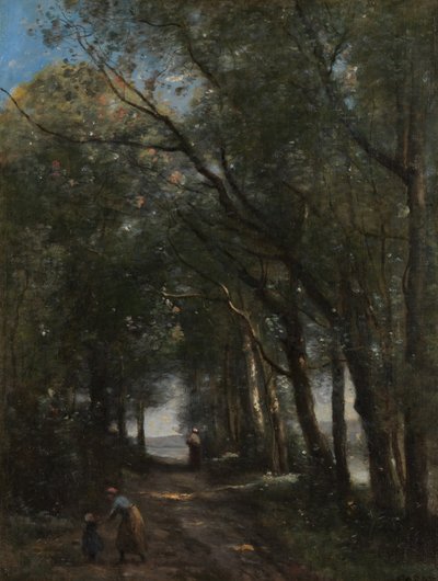 穿过树林的小巷， 1870-73。 作者 让·巴蒂斯特·卡米尔·科罗