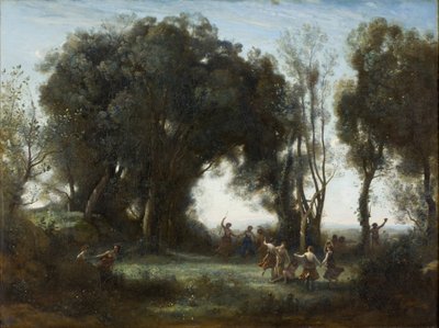 一个早晨。若虫之舞，1850年 作者 让·巴蒂斯特·卡米尔·科罗