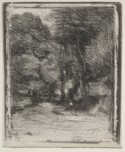《Bas-Bréau纪念品》，原版1858年，1921年印刷。 作者 让·巴蒂斯特·卡米尔·科罗
