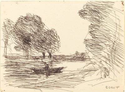 船夫 作者 Jean Baptiste Camille Corot