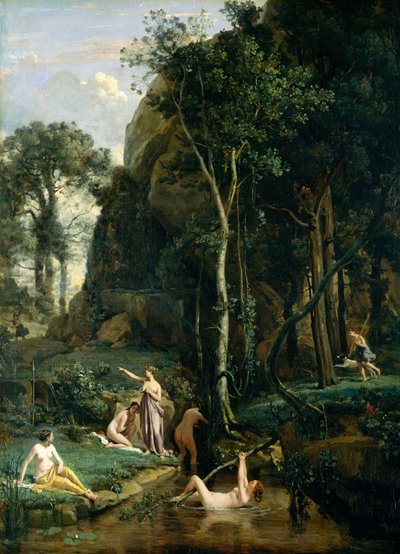 戴安娜（Diana）和阿克塔昂（Actaeon）（戴安娜（Diana）在她的浴室里感到惊讶） 作者 让·巴蒂斯特·卡米尔·科罗
