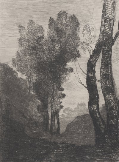 在罗马郊区，1866年。 作者 让·巴蒂斯特·卡米尔·科罗