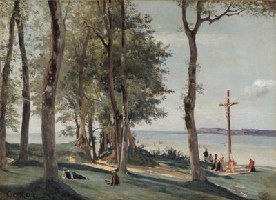 翁弗勒尔：Calvary，1830年 作者 让·巴蒂斯特·卡米尔·科罗