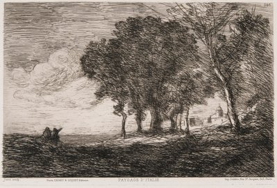 意大利风景，约1865年。   作者 让·巴蒂斯特·卡米尔·科罗
