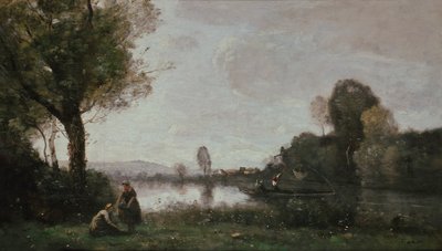 塞纳河附近的塞纳河景观，1885年 作者 让·巴蒂斯特·卡米尔·科罗
