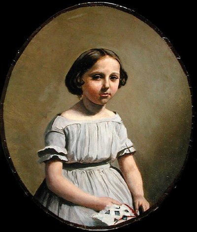 爱德华-德拉兰先生的长女（德-格雷特夫人）约1845-50（布面油画）。 作者 让·巴蒂斯特·卡米尔·科罗