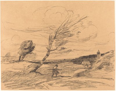 阵风 Le Coup de vent, 1871年。 作者 让·巴蒂斯特·卡米尔·科罗