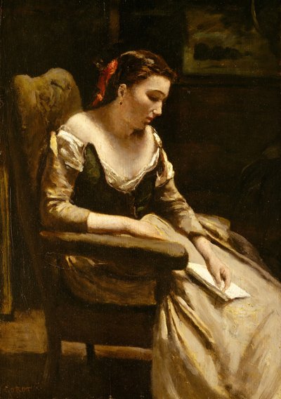信，ca。 1865年。 作者 让·巴蒂斯特·卡米尔·科罗