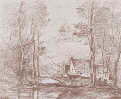 杜埃附近Cuincy的磨坊，1871-72。 作者 让·巴蒂斯特·卡米尔·科罗