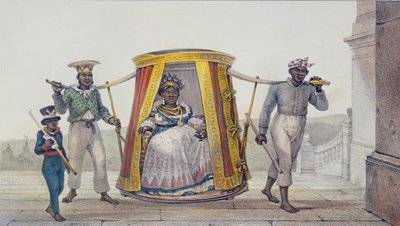 运送一个白人孩子在教堂受洗，来自&39;Voyage Pittoresque et Historique au Bresil&39;，由Thierry Freres雕刻，1839年 作者 让·巴蒂斯特·德布雷特