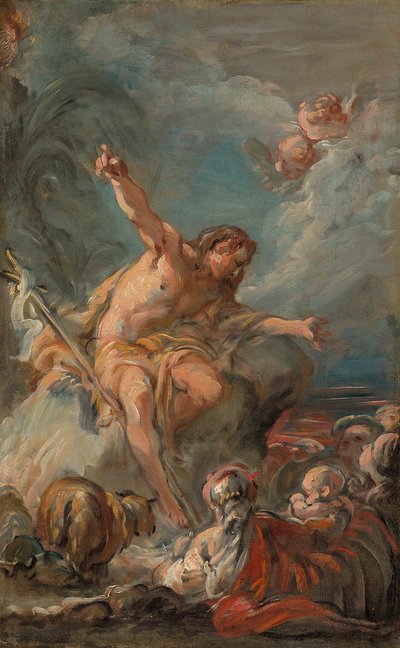 施洗者圣约翰在沙漠中布道，175864。 作者 让·巴蒂斯特·戴斯（Jean Baptiste Deshays）
