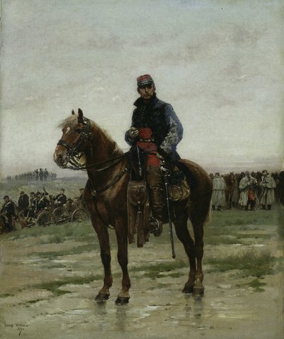 一个骑兵军官，1877年。 作者 让·巴蒂斯特·爱德华·Detaille