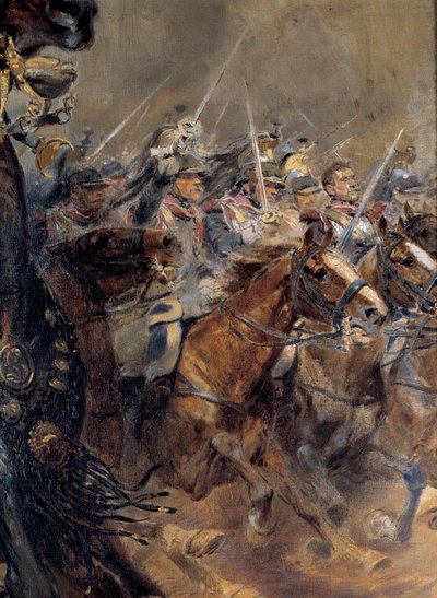 拿破仑战争：“” 安托万·查尔斯·孔德·拉萨尔将军（1775-1809）的最后一次指控，7 月 6 日在瓦格拉姆阵亡 作者 Jean Baptiste Edouard Detaille